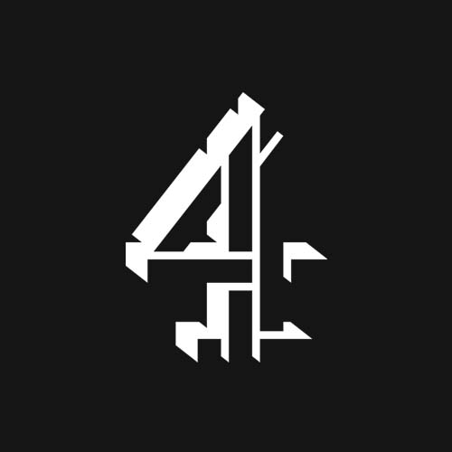 Channel 4 logo white on black